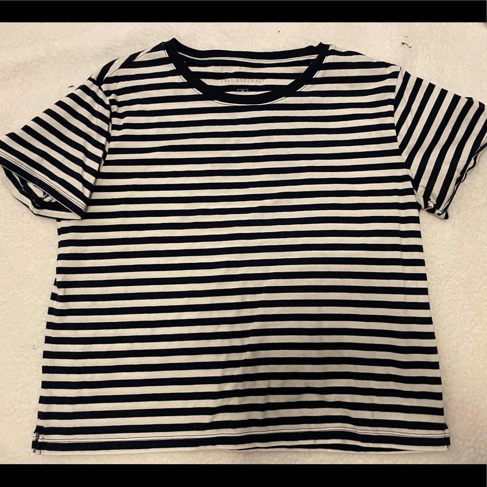 Navy blue striped shirt size Medium